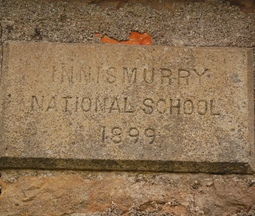 Inishmurray National school carved on a stone